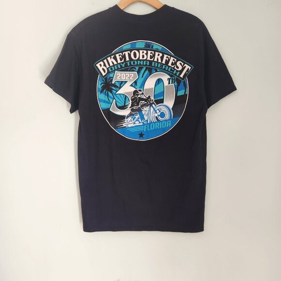Daytona Beach 2022 30th Biketoberfest T-Shirt Florida Logo Cotton Medium NWT NEW - Picture 3 of 9